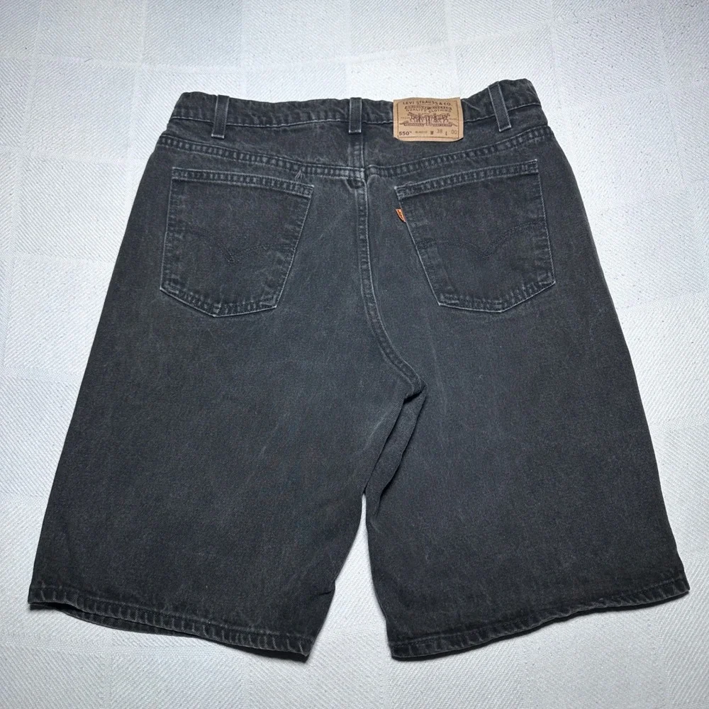 Levi's 550 Denim Shorts Mens 34* Relaxed Orange Tab Vintage 90s USA Made Black
